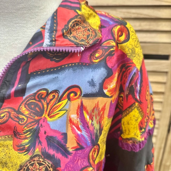 Vintage Express 100% Silk Baroque Windbreaker Size M - Picture 4 of 7
